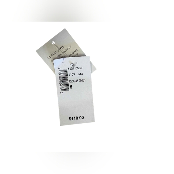 Cleo NWT Jumpsuit Shimmery White & Black with Wide Leg and Belt Size 8 - Picture 8 of 8